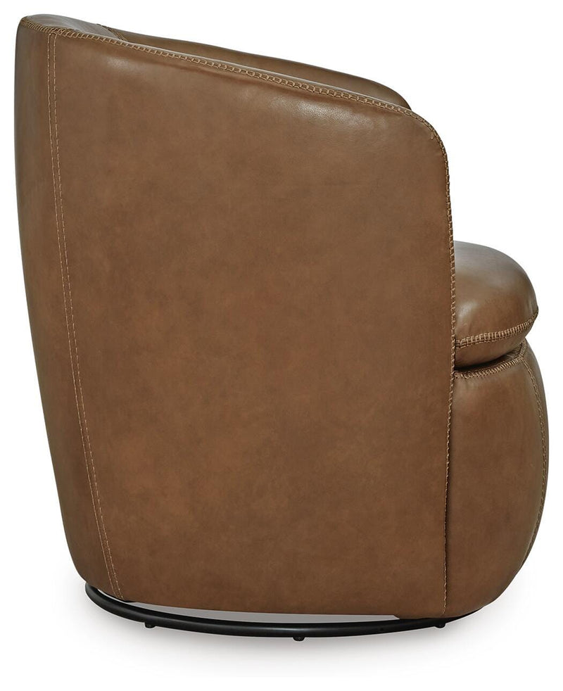 Ashley Furniture Kierreys swivel accent chair with a plush upholstered seat and curved armrests in a stylish design.