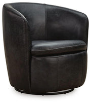 Ashley Furniture Kierreys swivel accent chair with a modern design, featuring plush upholstery and a swivel base.