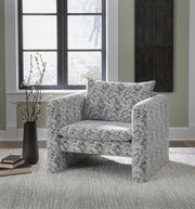 Ashley Furniture Kenbell Accent Chair with plush fabric and wooden legs, featuring a stylish, modern design for living room decor.