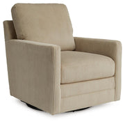 Ashley Furniture Icaman swivel accent chair with plush upholstery and modern design, shown from an angled side view.