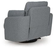 Ashley Furniture Alainmont Next-Gen Nuvella swivel power recliner accent chair with plush upholstery and modern design.