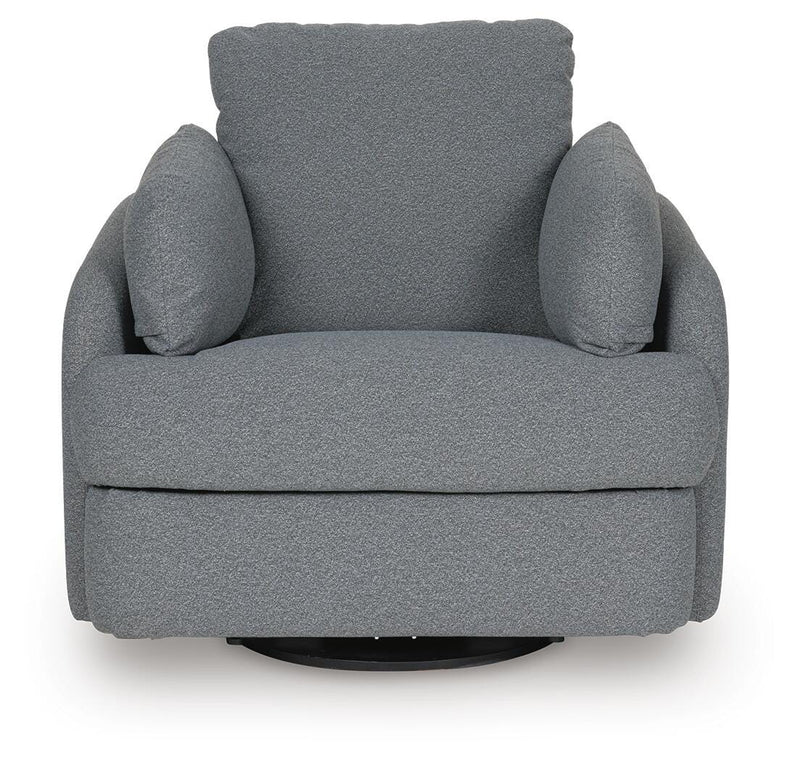 Ashley Furniture Alainmont Next-Gen Nuvella swivel power recliner accent chair with plush upholstery and modern design.