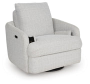 Ashley Furniture Alainmont Next-Gen Nuvella swivel power recliner accent chair with plush fabric and modern design.