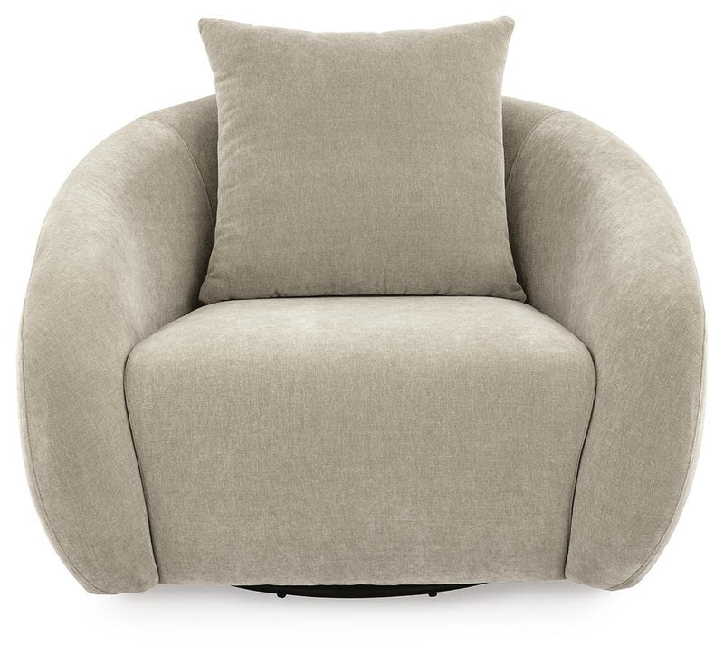Ashley Furniture Yahya swivel accent chair with plush upholstery and modern design, shown from a front head-on view.