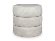 Ashley Furniture Ummi Swivel Accent Ottoman with plush fabric and a modern design, perfect for living room decor.
