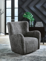 Ashley Furniture Rowenburg Swivel Glider Accent Chair with plush fabric and a modern design, perfect for living room or reading nook.