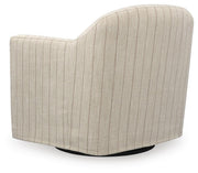 Ashley Furniture Valwick swivel accent chair with plush fabric, rounded back, and modern design, shown from the back angle.