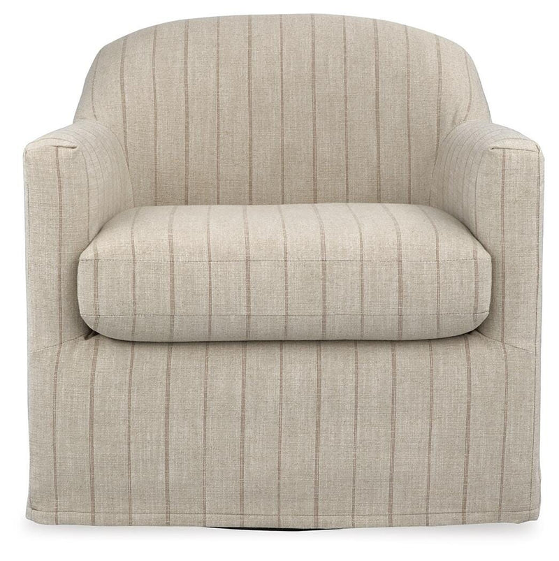 Ashley Furniture Valwick swivel accent chair with plush upholstery and modern design, shown from a head-on view.