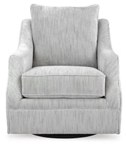 Ashley Furniture Gubbins swivel accent chair with a rounded back and plush upholstery, shown from a head-on view.
