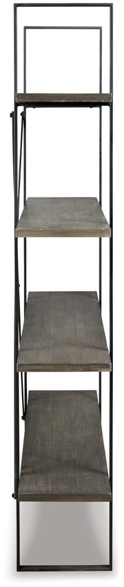 Ashley Furniture Gilesgrove Bookcase with multiple shelves and a classic wood finish, ideal for home or office storage.