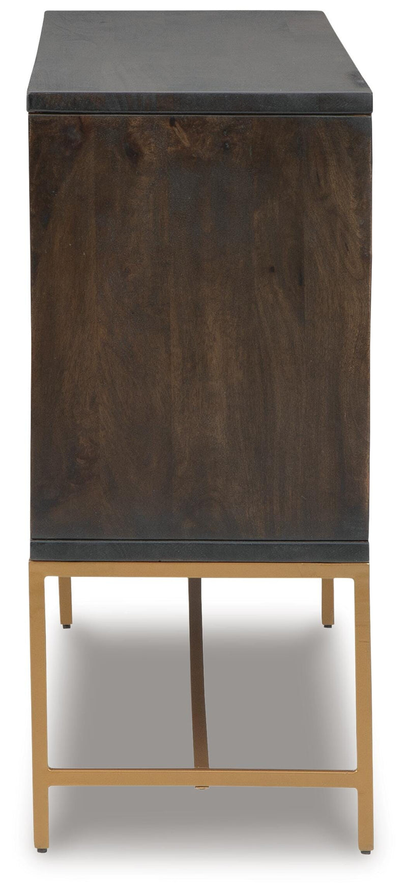 Ashley Furniture Elinmore accent cabinet with wooden finish and sleek design, featuring two doors and decorative hardware.
