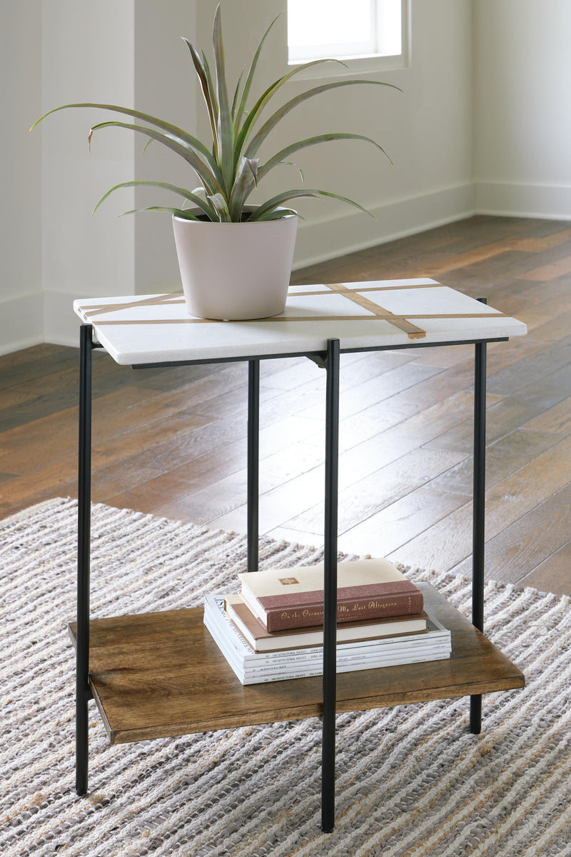 Ashley Furniture Braxmore Accent Table with a sleek wood finish and modern design, ideal for living room or bedroom decor.