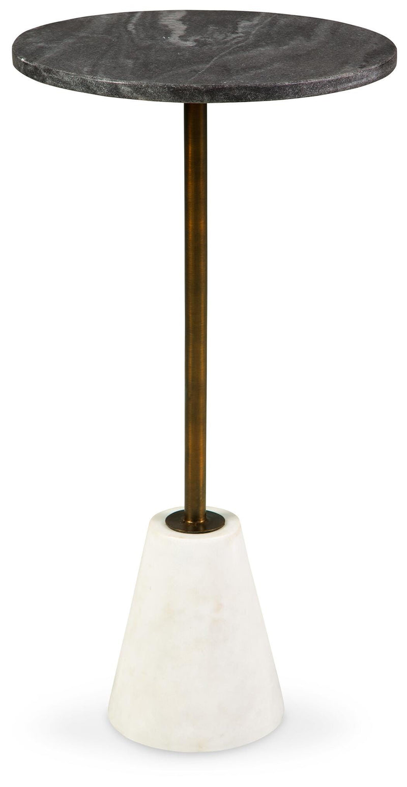 Ashley Furniture Caramont Accent Table with a sleek wooden surface and modern design, perfect for living room or bedroom decor.
