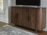 Ashley Furniture Amickly accent cabinet featuring a stylish design with wood finish and storage compartments.