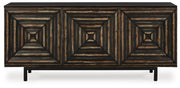 Fair Ridge Accent Cabinet by Ashley Furniture with sleek wood finish and modern design, featuring two doors and storage space.