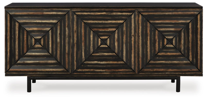 Fair Ridge Accent Cabinet by Ashley Furniture with sleek wood finish and modern design, featuring two doors and storage space.
