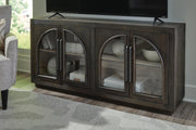 Ashley Furniture Dreley Accent Cabinet with sleek wood finish and modern design, featuring storage compartments and decorative hardware.