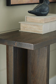 Ashley Furniture Jalenry Console Sofa Table with sleek design and wood finish, ideal for living room decor.