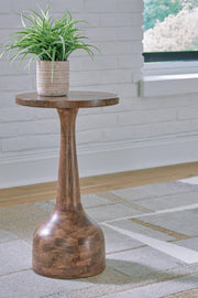 Ashley Furniture Joville accent table with a sleek wooden surface and modern design, perfect for living room or bedroom decor.