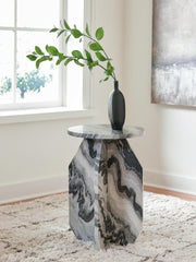 Ashley Furniture Wrenlane accent end table with a wood finish and simple design, perfect for living room decor.