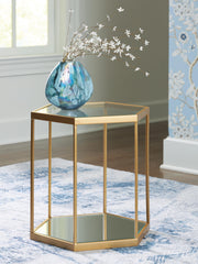 Ashley Furniture Veerwick accent coffee table with a sleek design and wooden finish, perfect for modern living room decor.