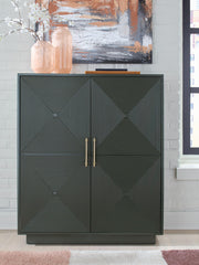 Ashley Furniture Geirwood accent cabinet with wood finish and decorative doors, ideal for stylish storage in living spaces.