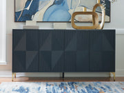Ashley Furniture Loirwick accent cabinet with a sleek design, featuring wood finish and storage drawers.