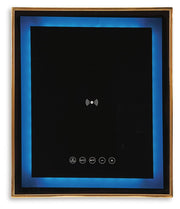 Ashley Furniture Rexwell Accent End Table with integrated speaker, featuring a sleek wooden top and modern design.