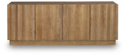 Ashley Furniture Timkins accent cabinet with a sleek design, showcasing its wood finish and stylish hardware.