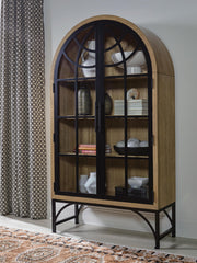 Ashley Furniture Gwenwich Accent Cabinet with wood finish and decorative doors, ideal for stylish living room storage.
