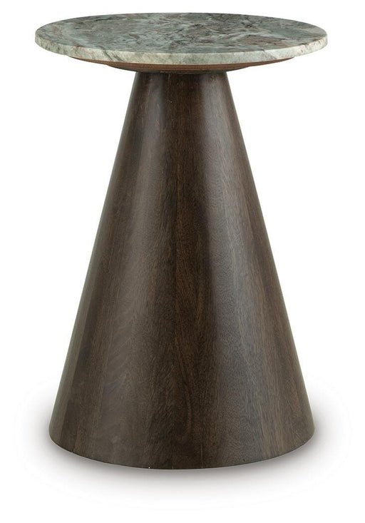 Waltnor accent end table by Ashley Furniture with a wooden finish and sleek design, perfect for living room or bedroom decor.