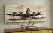 Ashley Furniture Kalene Wall Art featuring a modern, abstract design with vibrant colors suitable for contemporary home decor.