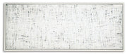 Ashley Furniture Daxonport Wall Art featuring abstract black and white geometric design on a neutral background.