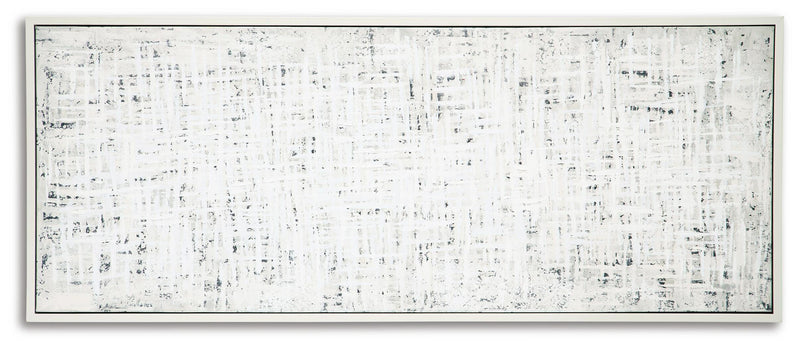 Ashley Furniture Daxonport Wall Art featuring abstract design with neutral tones on a white background.