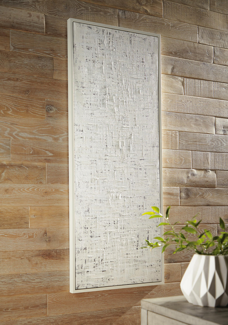 Ashley Furniture Daxonport Wall Art featuring modern abstract design in neutral tones, perfect for contemporary home decor.