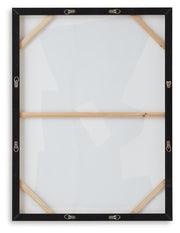 Ashley Furniture Garviery Wall Art featuring a modern abstract design with vibrant colors and textured details.