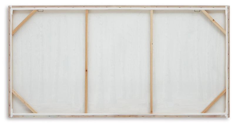 Ashley Furniture Calbert Wall Art featuring a modern abstract design in neutral tones for stylish home decor.
