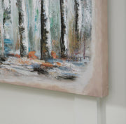 Detailed view of Ashley Furniture Calbert Wall Art featuring abstract design and modern decor for living spaces.
