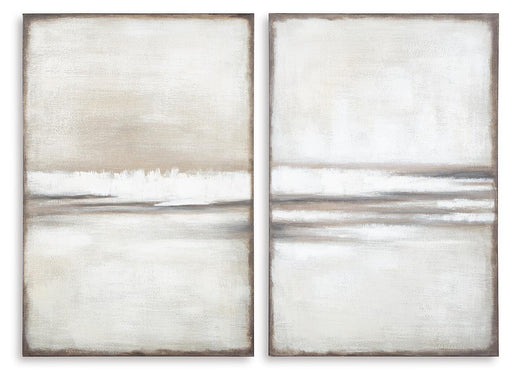 Pair of Brockdunn Wall Art pieces from Ashley Furniture featuring abstract designs in a modern style.