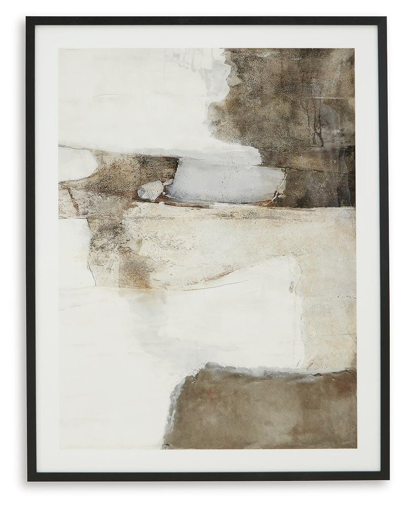 Ashley Furniture Aldricton Wall Art featuring abstract design in black and white, ready to enhance modern home decor.