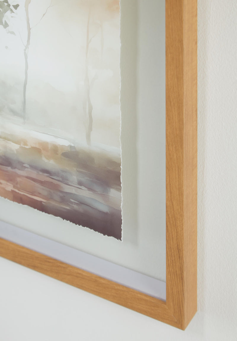Set of four Bryneford wall art pieces by Ashley Furniture, featuring modern abstract designs on canvas.