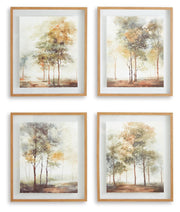 Set of four Bryneford wall art pieces by Ashley Furniture, featuring modern abstract designs on canvas.