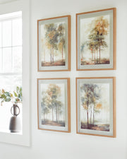 Set of four Bryneford wall art pieces by Ashley Furniture featuring modern botanical designs for stylish home decor.