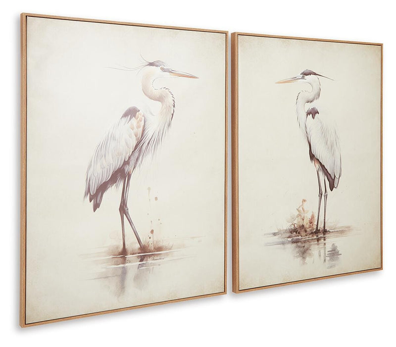 Set of two Ashley Furniture Aubinell wall art pieces with abstract designs, perfect for modern home decor.