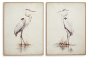 Set of two Aubinell wall art pieces by Ashley Furniture featuring modern abstract designs for stylish home decor.