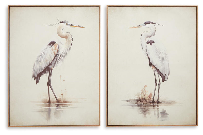 Set of two Aubinell wall art pieces by Ashley Furniture featuring modern abstract designs for stylish home decor.