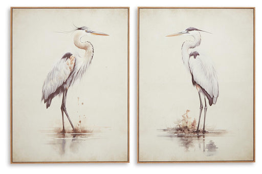 Set of two Aubinell wall art pieces by Ashley Furniture featuring modern abstract designs for stylish home decor.