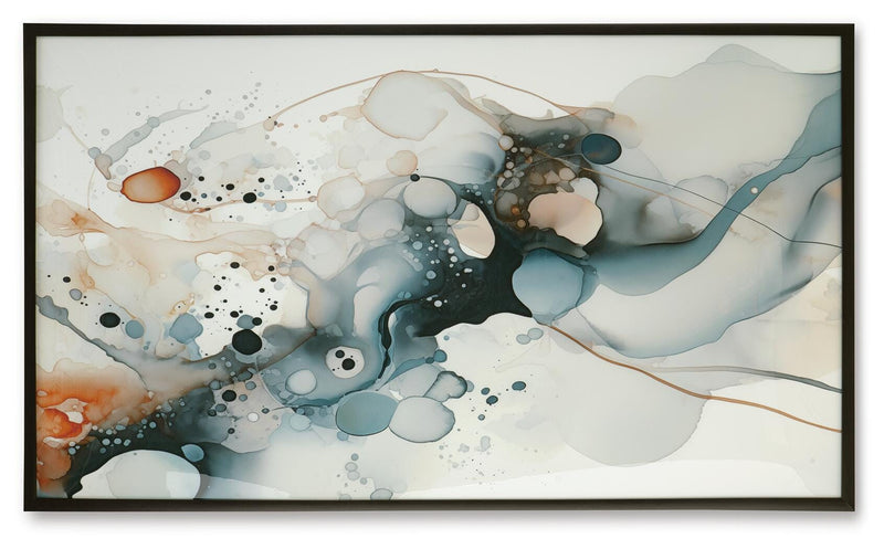 Ashley Furniture Foxenburg Wall Art featuring a modern abstract design on a neutral-toned canvas.