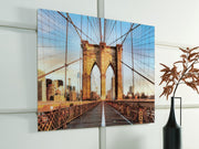 Ashley Furniture Shayward Wall Art featuring a modern abstract design on a sleek framed canvas.
