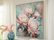Ashley Furniture Parryville Wall Art featuring a modern, colorful abstract design on a neutral background.